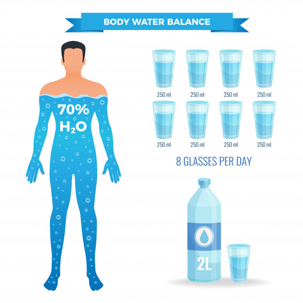 ilustracion equilibrio agua cuerpo humano